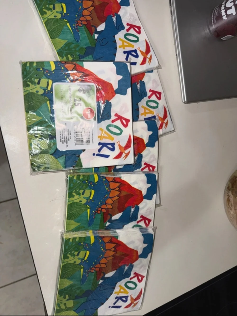 Blue Dinosaur 'ROAR!' Party Napkins - Kids Disposable Tableware